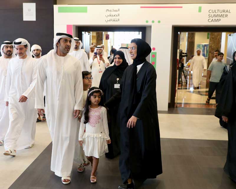 Sheikh Abdul Aziz Bin Humaid Al Nuaimi  and Her Excellency Noura Al Kaabi inaugurate the Cultural Summer Camp at Ajman’s Cultural Centre