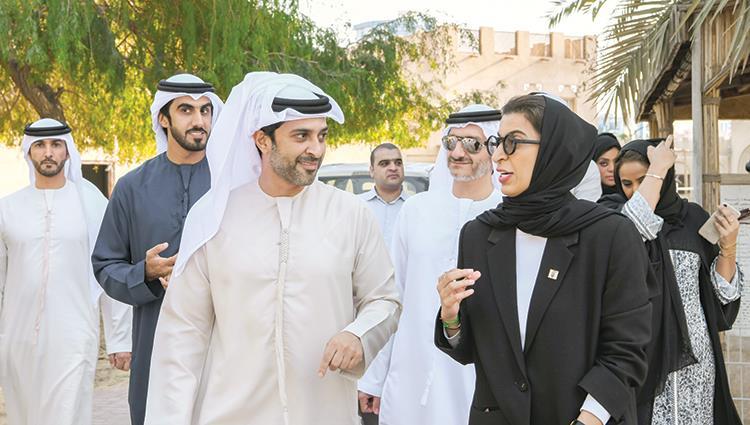 Abdul Aziz Al Nu’aimi and Noura Al Kaabi visit the project of the Heritage District Development